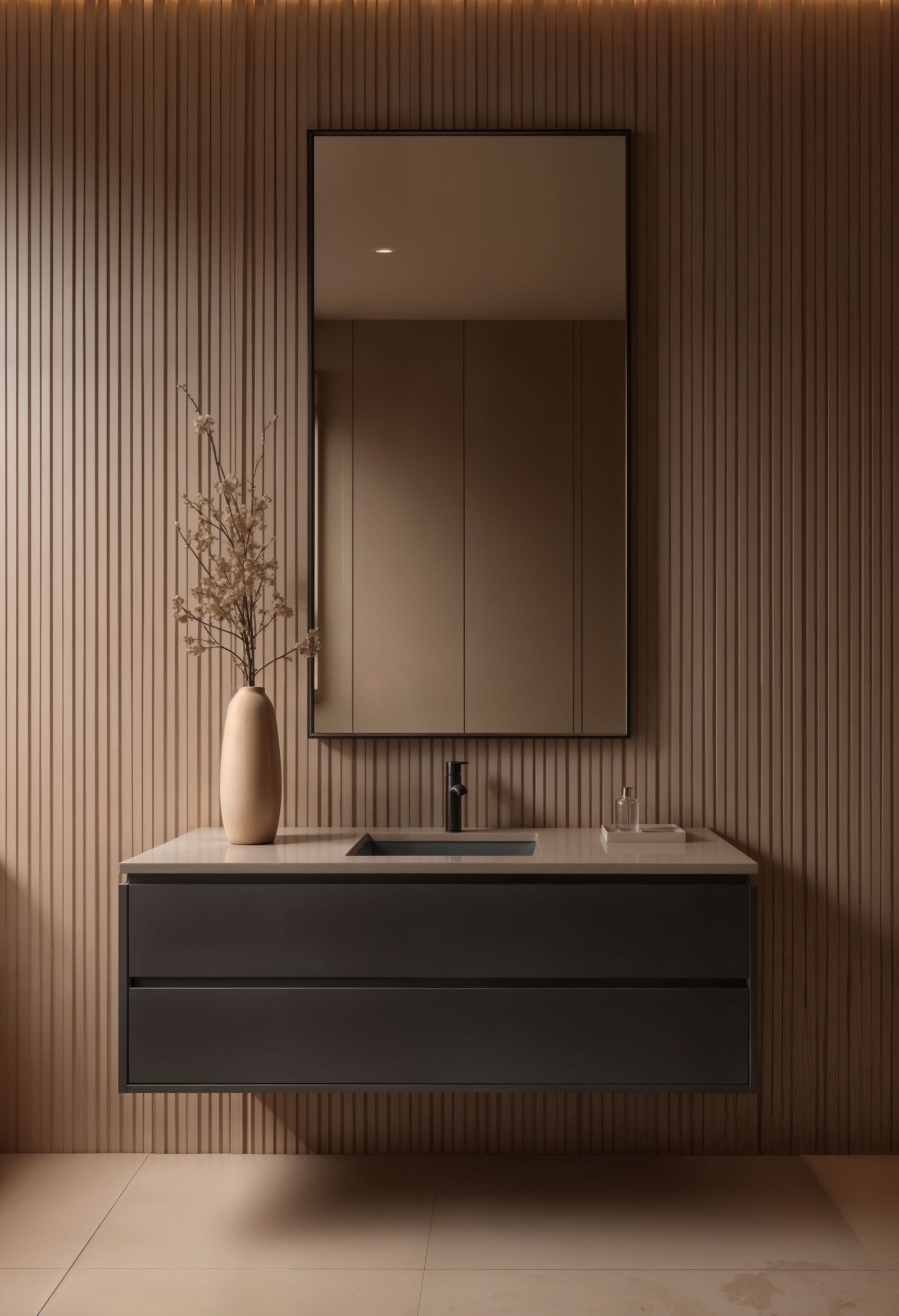 Contemporary bathroom vanity unit