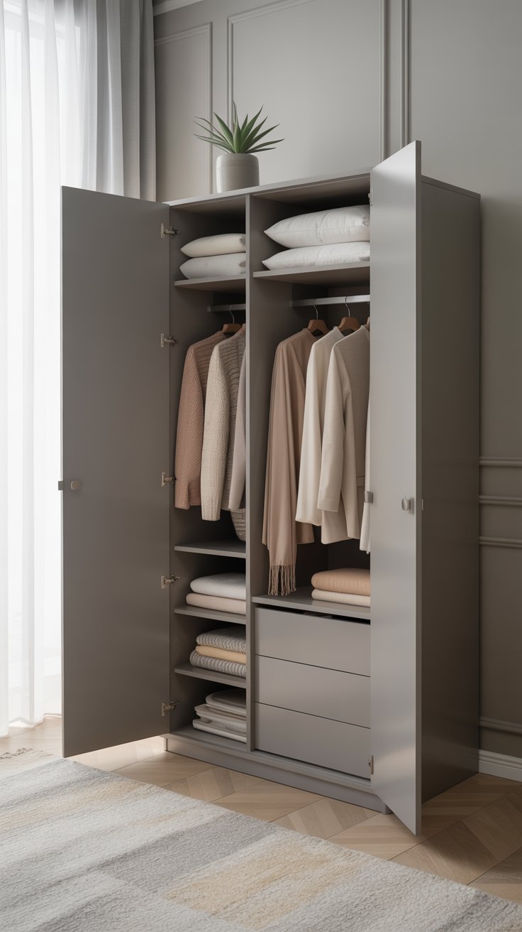 Fitted wardrobe with organised storage